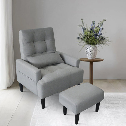 Ebern Designs Sutfin Upholstered Fabric Tufted Recliner Chair with